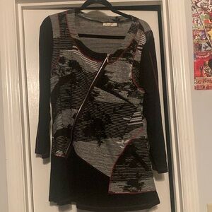 Chic Black and Gray Patterned cover up